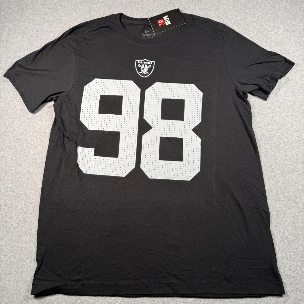 Nike Las Vegas Raiders Maxx Crosby 98 Black T-Shirt Mens Medium NFLPA New
